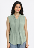 Flurr Women's Light Olive Sleeveless Work Top