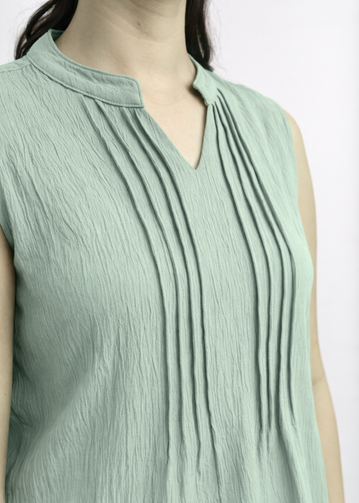 Flurr Women's Light Olive Sleeveless Work Top