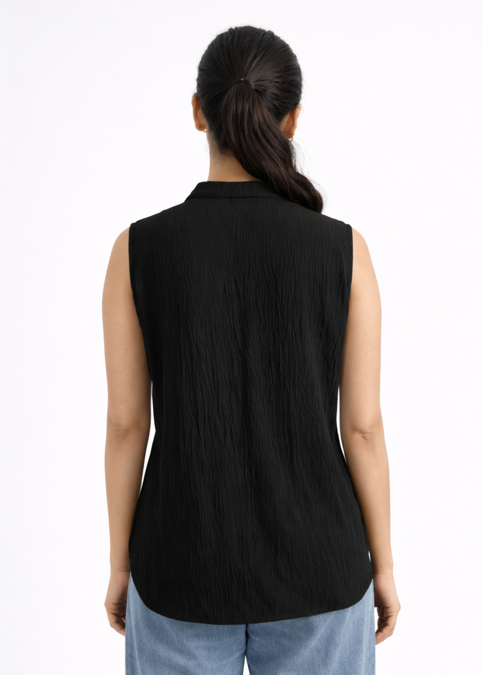 Flurr Women's Black Sleeveless Work Top