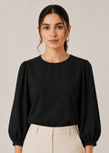 Flurr Office Crush Top in black front view