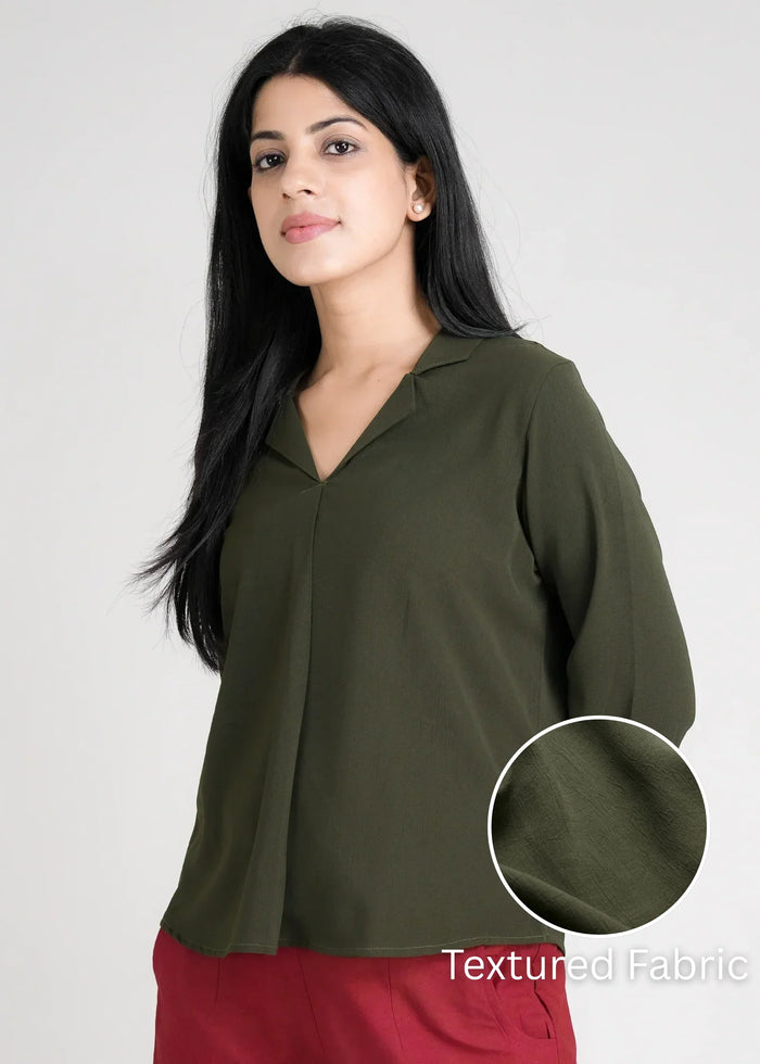 Women Textured Shirt Style Top