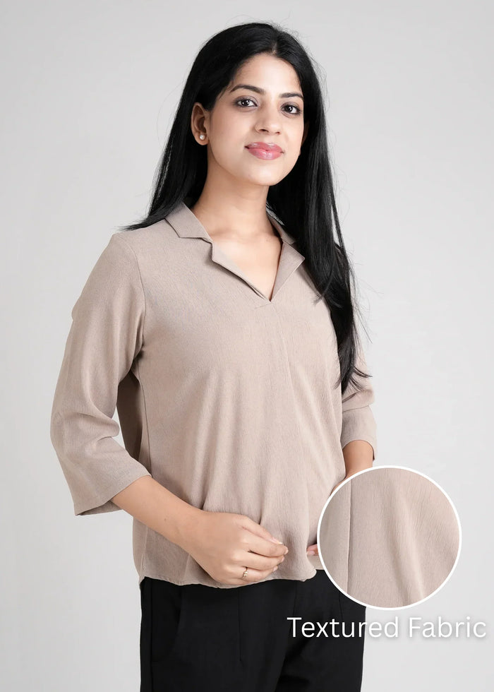 Women Textured Shirt Style Top