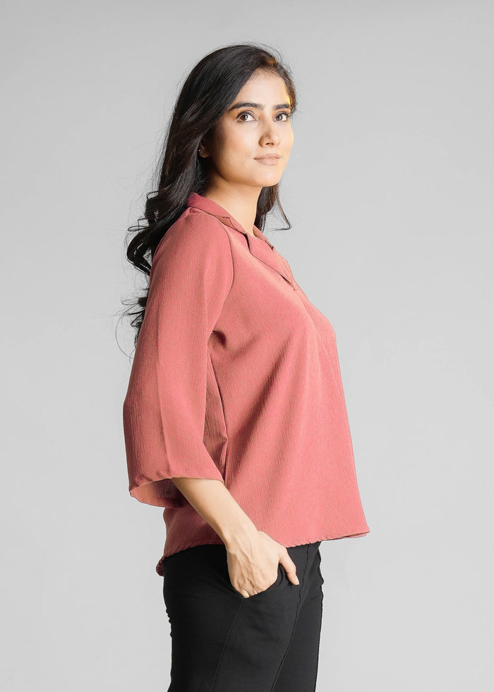 Women Textured Shirt Style Top