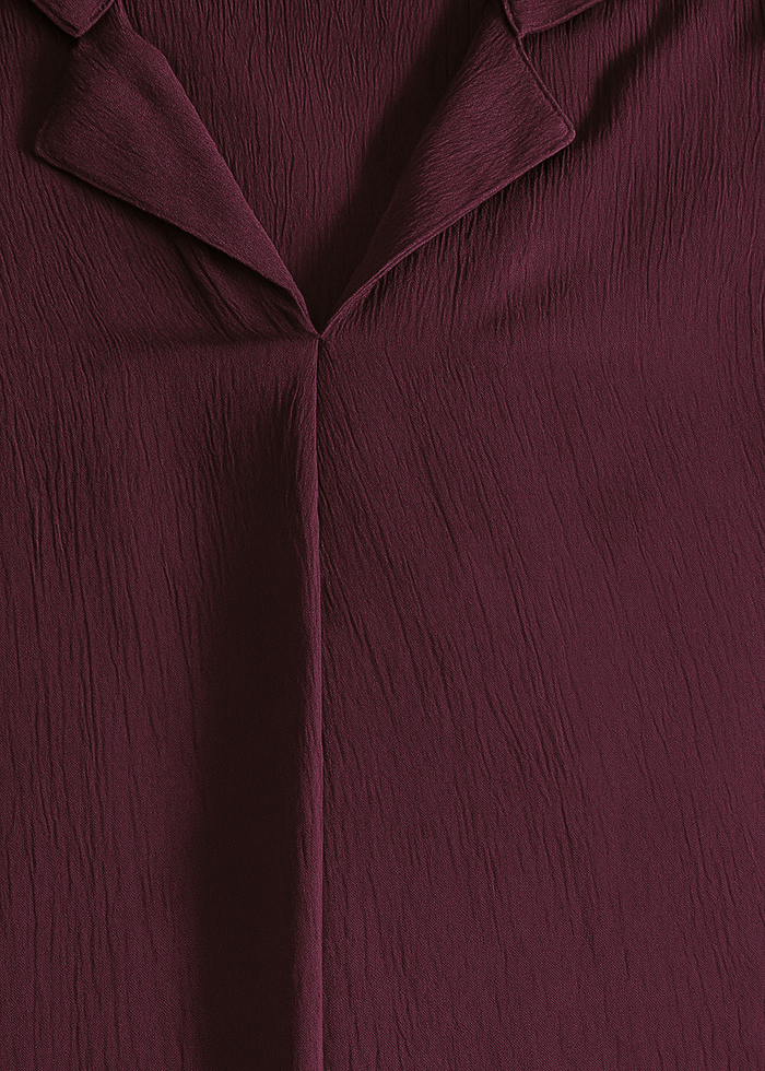 Flurr Burgundy Workwear Top – full length back view