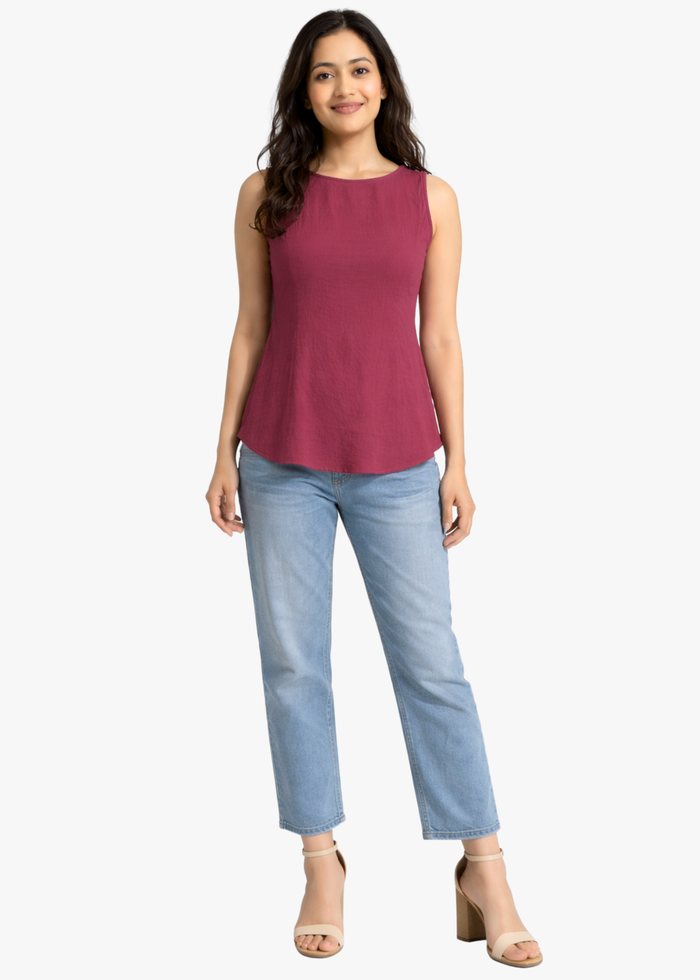 Women Textured Sleeveless Top