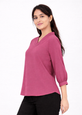 Women Textured V-Neck Top