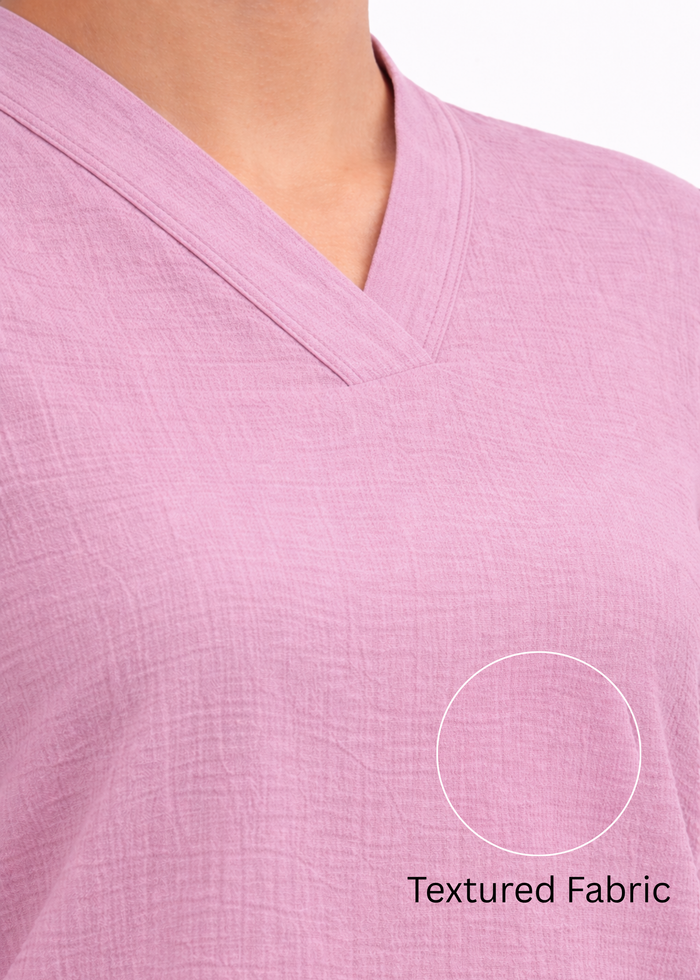 Women textured V-neck workwear top in lilac