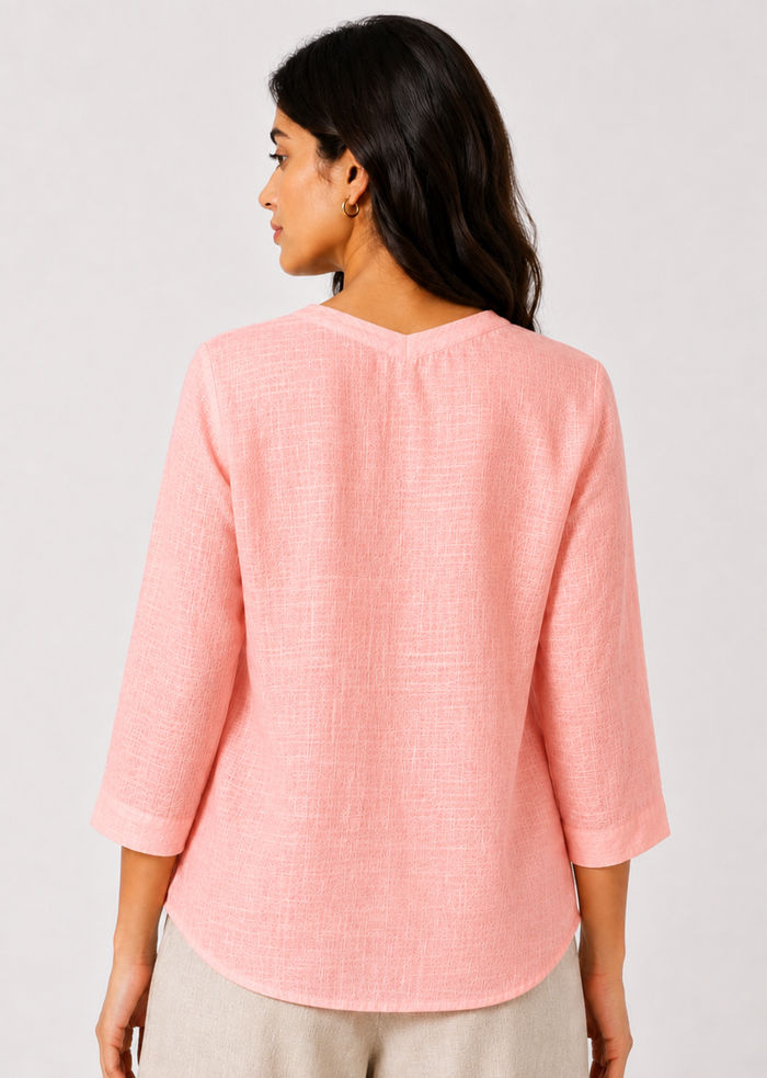 Women’s Pink Pure Linen Top
