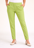 Flurr cotton straight fit pants for women in lime green