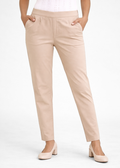 Women premium cotton straight fit workwear pants in Beige