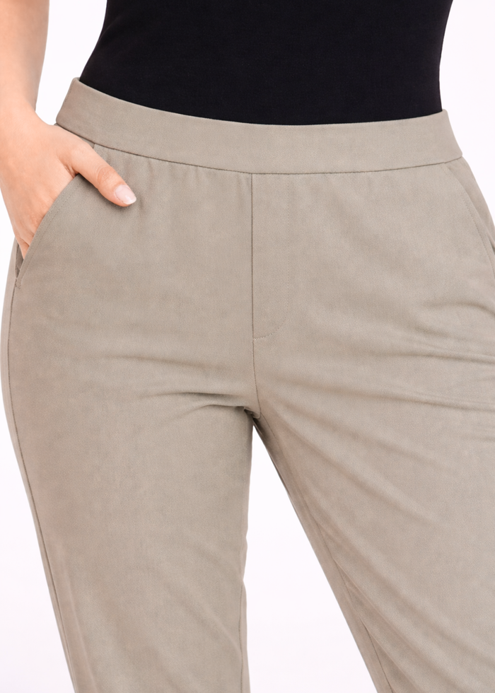 Women premium cotton straight fit workwear pants in Clay