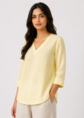 Women’s Soft Yellow Pure Linen Top