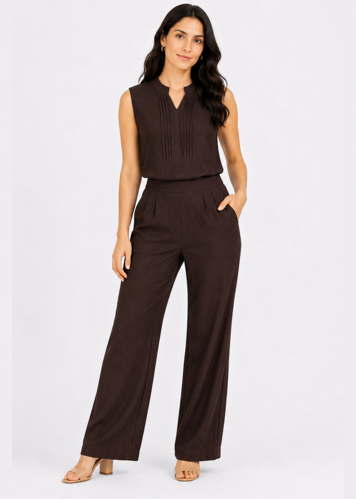 Women's Textured Co-ord Set – Sleeveless Top & Trousers