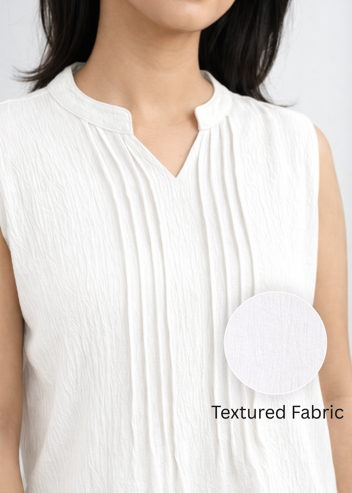 Women's Textured Co-ord Set – Sleeveless Top & Trousers