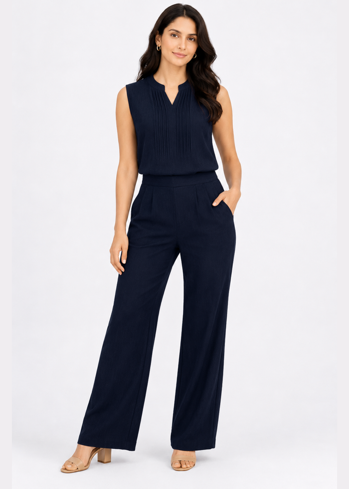 Women's Textured Co-ord Set – Sleeveless Top & Trousers
