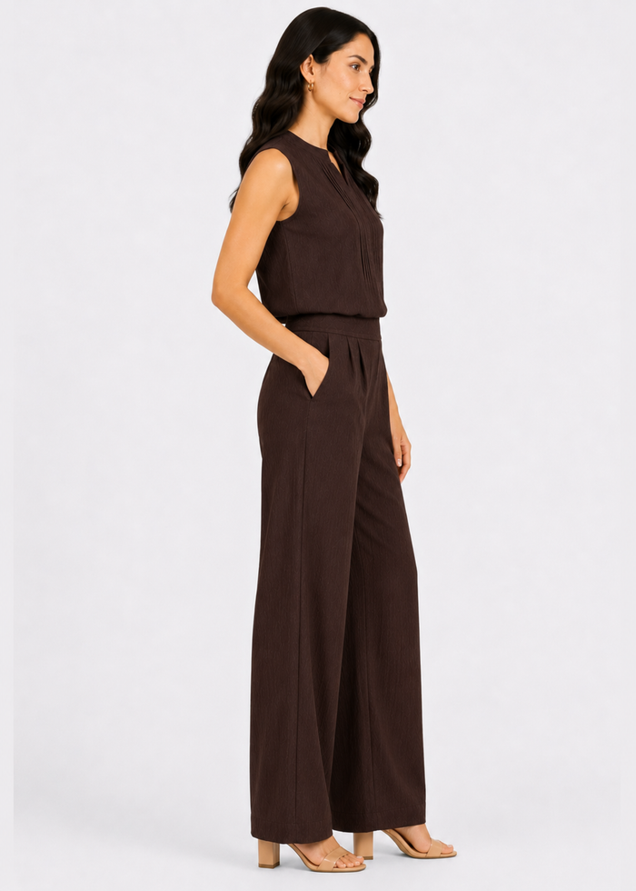 Women's Textured Co-ord Set – Sleeveless Top & Trousers