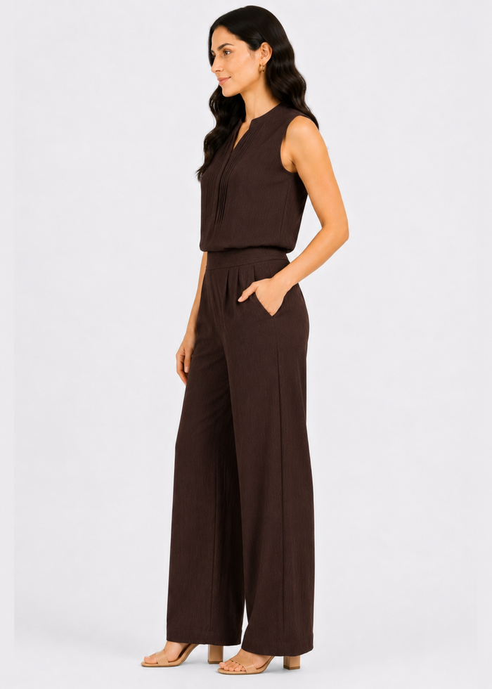 Women's Textured Co-ord Set – Sleeveless Top & Trousers