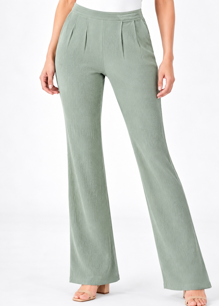 Women's Textured Wide Leg Trousers