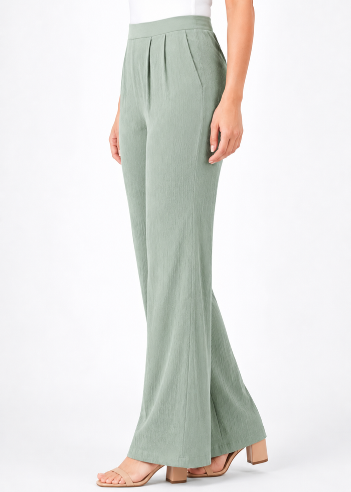 Women's Textured Wide Leg Trousers