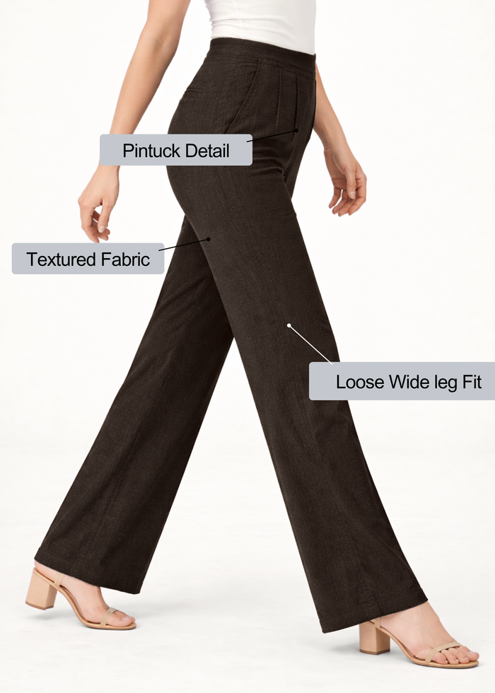 Women's Textured Wide Leg Trousers