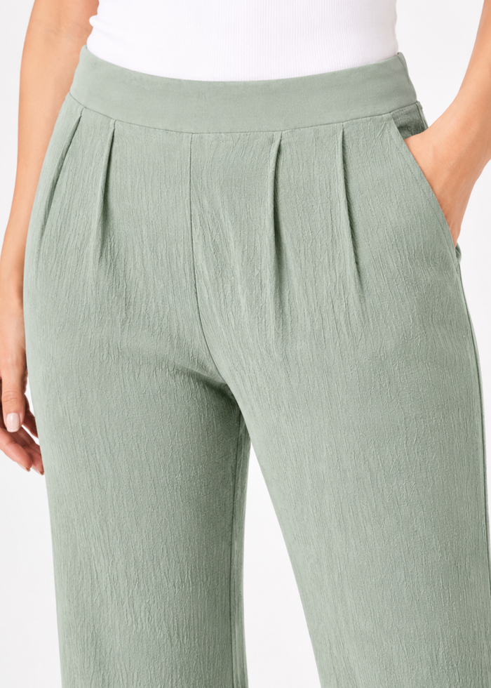 Women's Textured Wide Leg Trousers