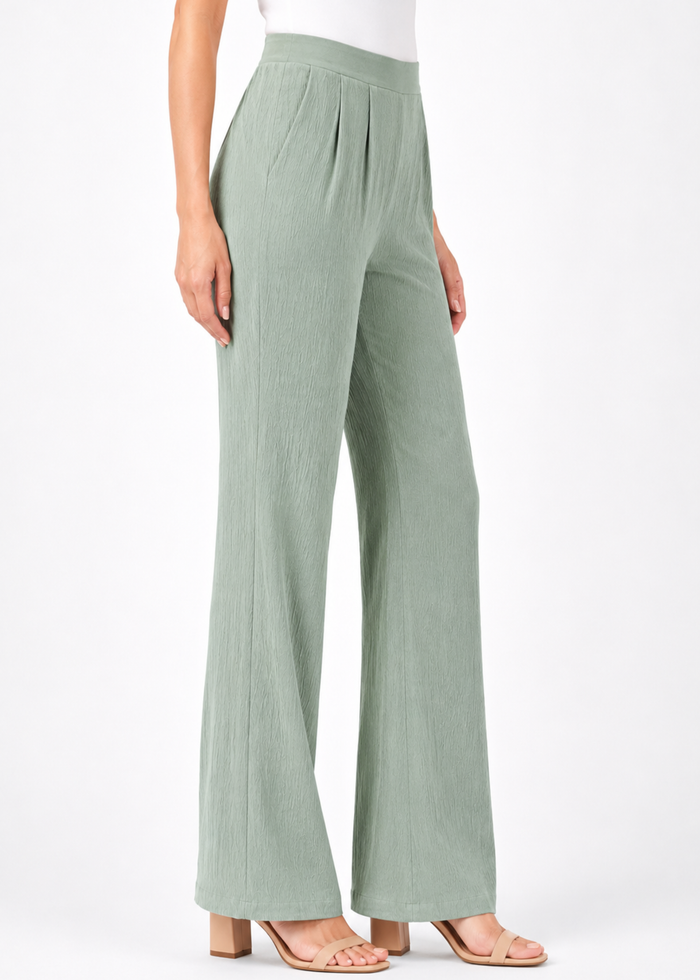 Women's Textured Wide Leg Trousers