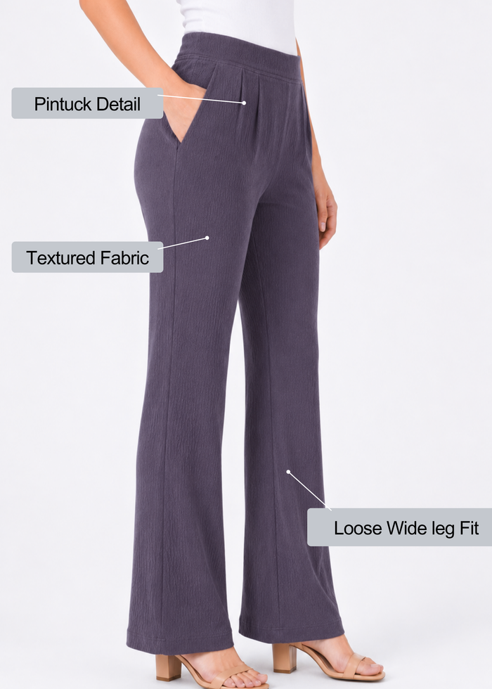 Women's Textured Wide Leg Trousers