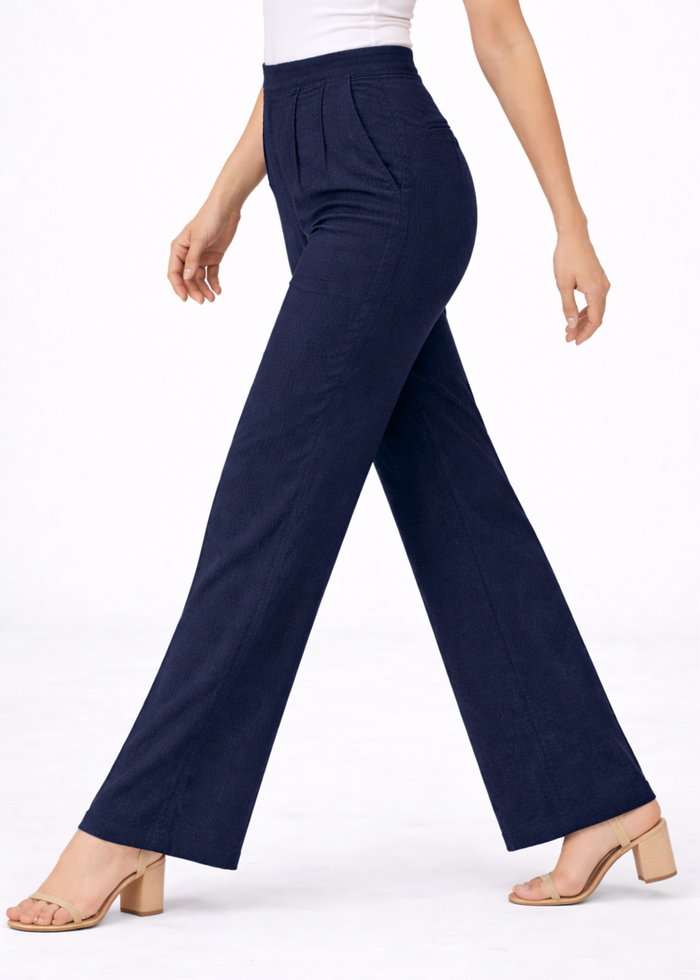 Women's Textured Wide Leg Trousers