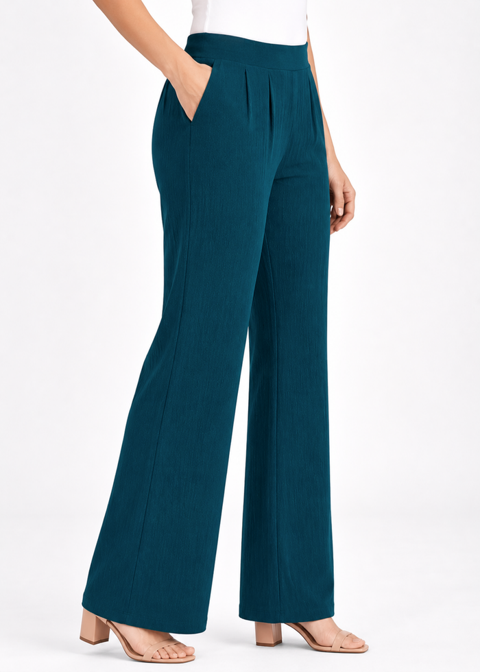 Women's Textured Wide Leg Trousers