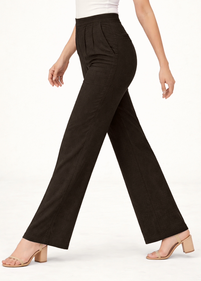 Women's Textured Wide Leg Trousers