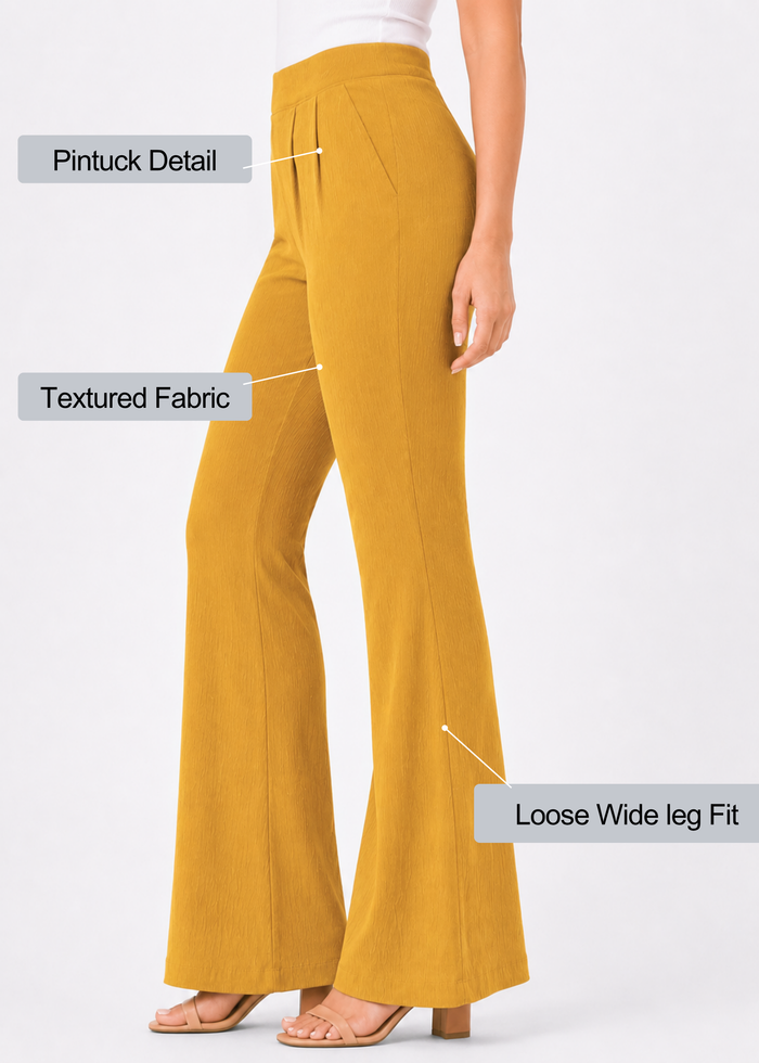 Women's Textured Wide Leg Trousers