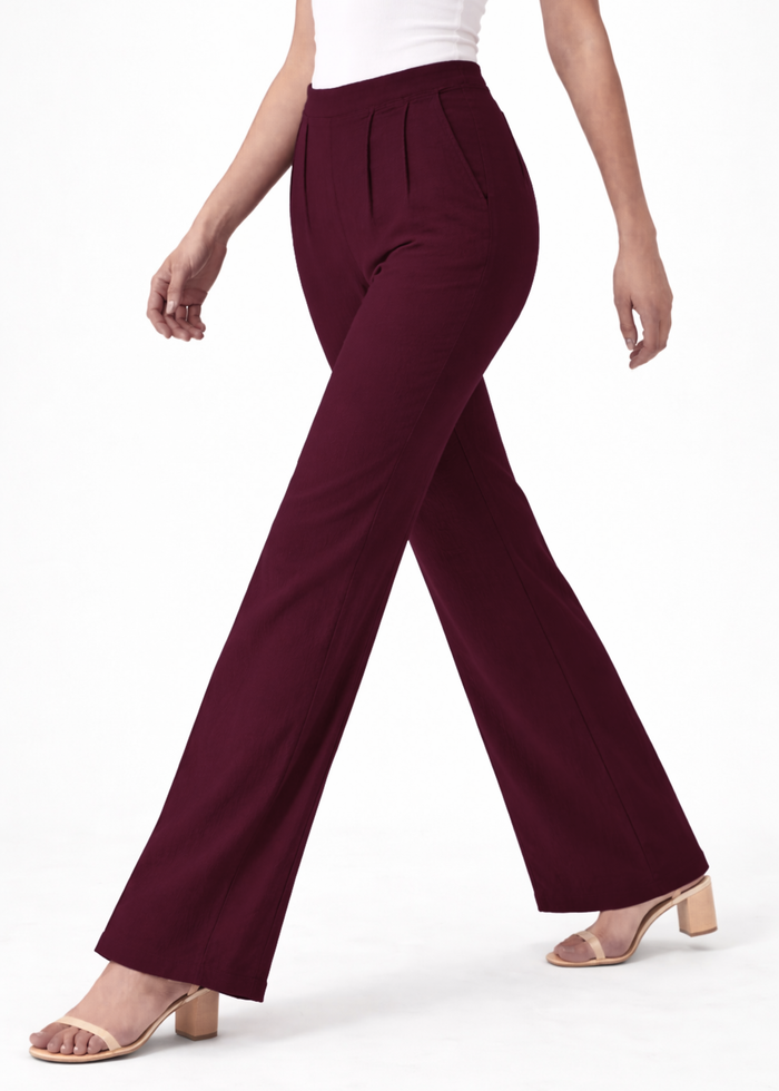 Women's Textured Wide Leg Trousers