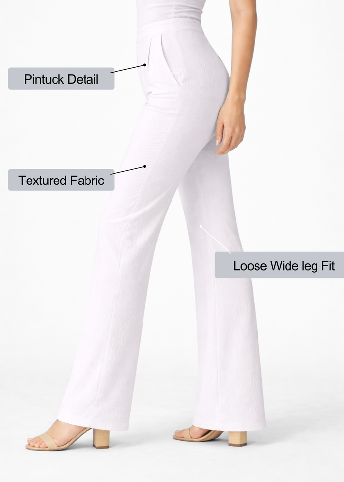Women's Textured Wide Leg Trousers