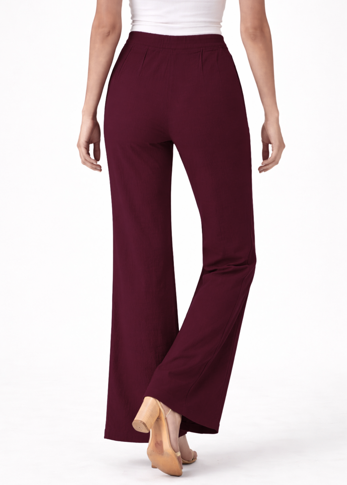 Women's Textured Wide Leg Trousers