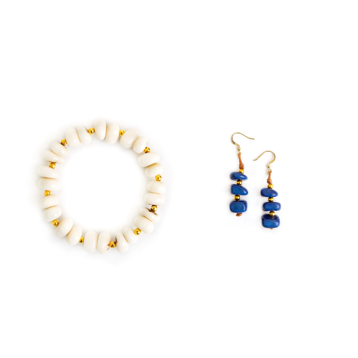 Ivory / Royal Blue