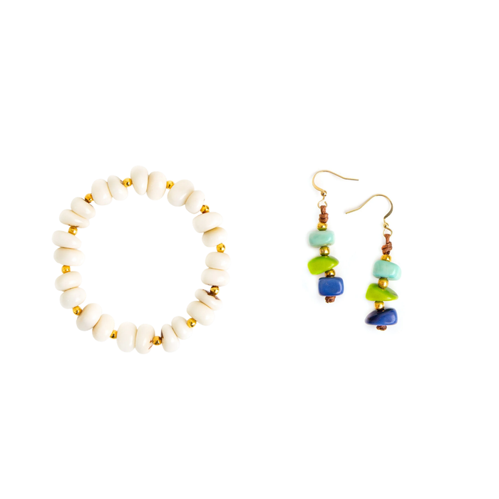 Ivory / Turquoise/Lime/Royal Blue