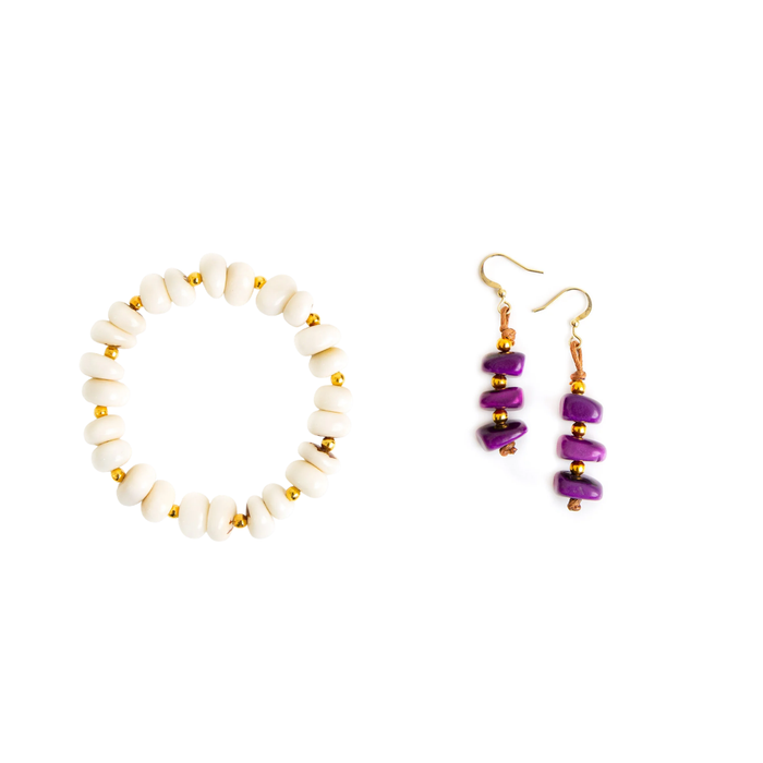 Ivory / Purple