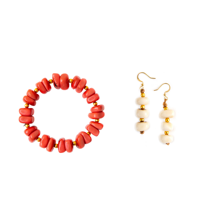 Poppy Coral / Ivory